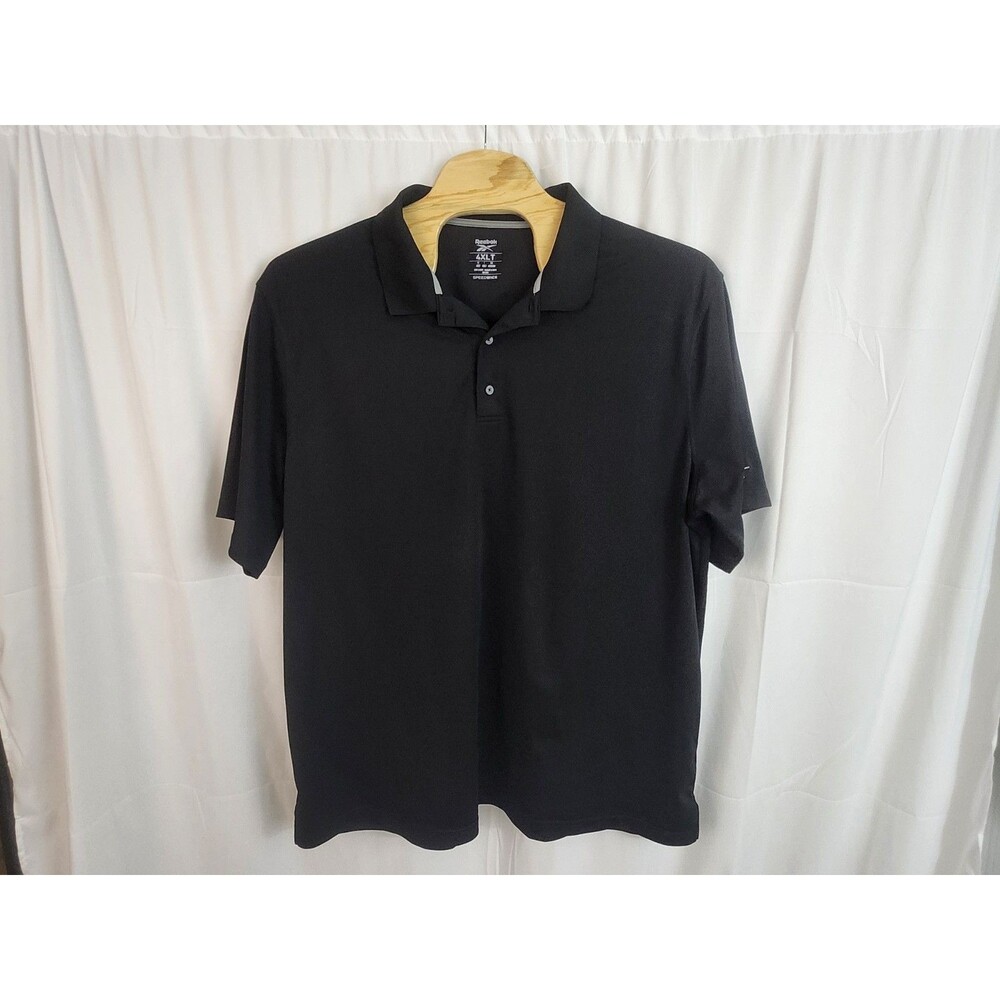Reebok Men's Speedwick 100% Polyester Black Polo Short Sleeve Shirt Size 4XLT